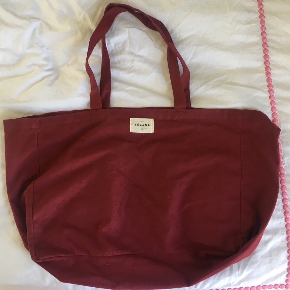 Sézane Burgundy Red Tote Bag